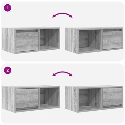 TV-taso harmaa sonoma 60x31x25,5 cm tekninen puu