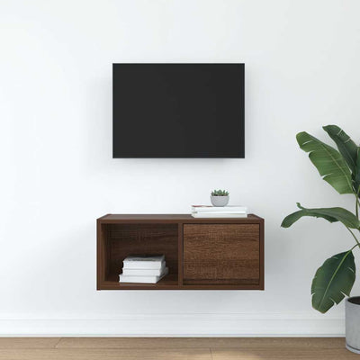 TV-taso ruskea tammi 60x31x25,5 cm tekninen puu