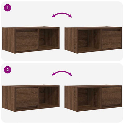 TV-taso ruskea tammi 60x31x25,5 cm tekninen puu