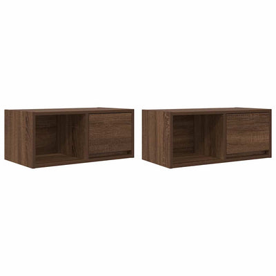 TV-seinäkaapit 2 kpl ruskea tammi 60x31x25,5 cm tekninen puu