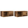 TV Kaapit 2 kpl vanha puu 60x31x25,5 cm suunniteltu puu