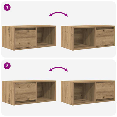 TV-taso artesaani tammi 60x31x25,5 cm tekninen puu