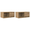 TV-seinäkaapit 2 kpl artesaani tammi 60x31x25,5 cm tekninen puu