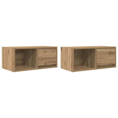 TV-seinäkaapit 2 kpl artesaani tammi 60x31x25,5 cm tekninen puu