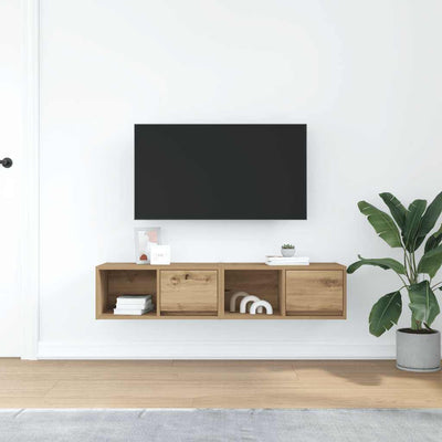TV-seinäkaapit 2 kpl artesaani tammi 60x31x25,5 cm tekninen puu