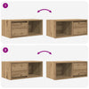 TV-seinäkaapit 2 kpl artesaani tammi 60x31x25,5 cm tekninen puu
