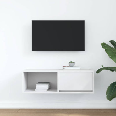 TV-taso valkoinen 80x31x25,5 cm tekninen puu