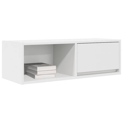 TV-taso valkoinen 80x31x25,5 cm tekninen puu