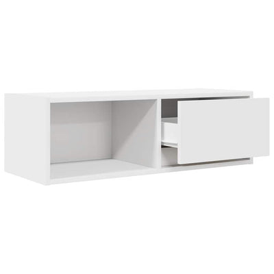 TV-taso valkoinen 80x31x25,5 cm tekninen puu