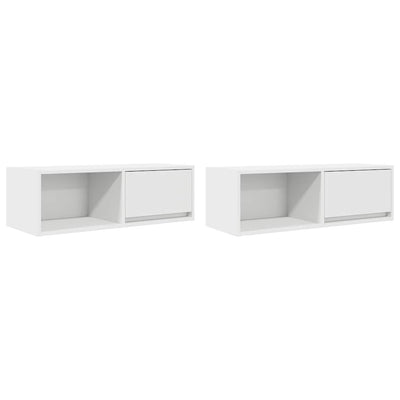 TV-seinäkaapit 2 kpl valkoinen 80x31x25,5 cm tekninen puu