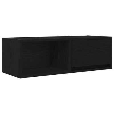 TV-taso musta tammi 80x31x25,5 cm tekninen puu