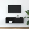 TV-taso musta tammi 80x31x25,5 cm tekninen puu