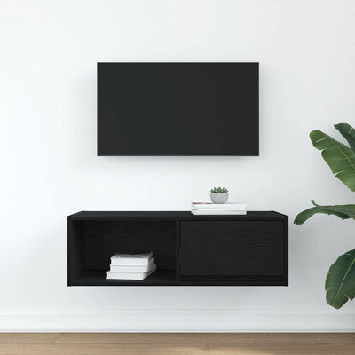 TV-taso musta tammi 80x31x25,5 cm tekninen puu