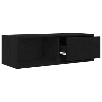 TV-taso musta tammi 80x31x25,5 cm tekninen puu