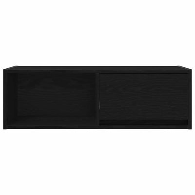 TV-taso musta tammi 80x31x25,5 cm tekninen puu