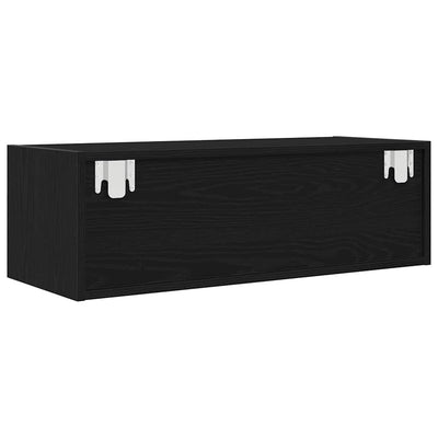 TV-taso musta tammi 80x31x25,5 cm tekninen puu