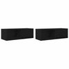 TV-tasot 2 kpl musta tammi 80x31x25,5 cm tekninen puu