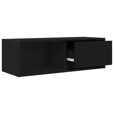 TV-tasot 2 kpl musta tammi 80x31x25,5 cm tekninen puu