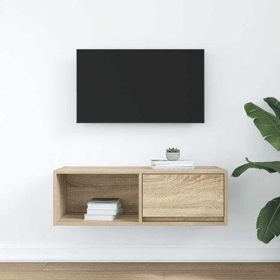 TV-taso Sonoma-tammi 80x31x25,5 cm tekninen puu