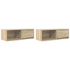 TV-seinäkaapit 2 kpl sonoma-tammi 80x31x25,5 cm tekninen puu