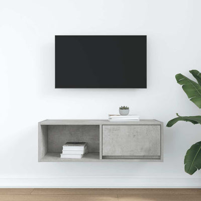 TV-taso betoninharmaa 80x31x25,5 cm tekninen puu