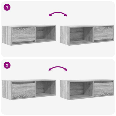 TV-taso harmaa Sonoma 80x31x25,5 cm tekninen puu