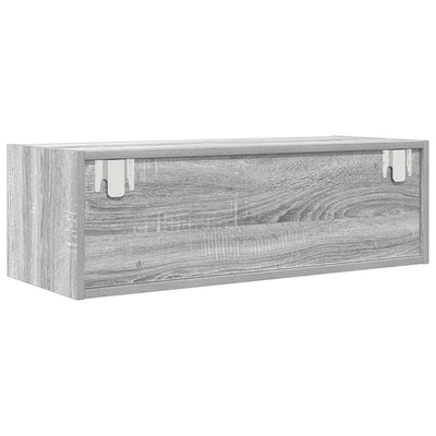 TV-seinäkaapit 2 kpl harmaa sonoma 80x31x25,5 cm tekninen puu
