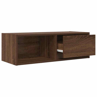 TV-taso ruskea tammi 80x31x25,5 cm tekninen puu