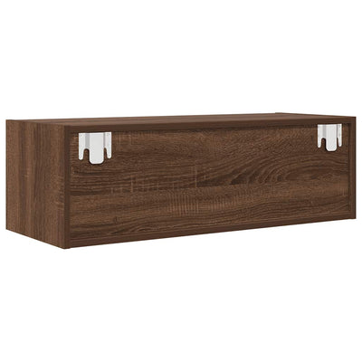 TV-taso ruskea tammi 80x31x25,5 cm tekninen puu
