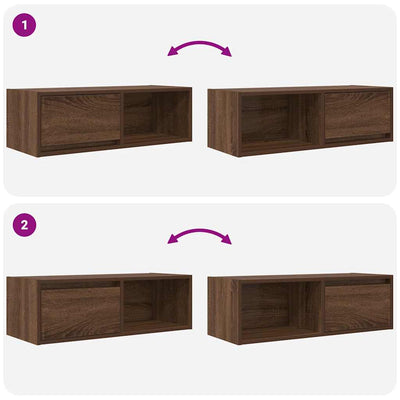 TV-taso ruskea tammi 80x31x25,5 cm tekninen puu