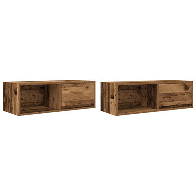 TV Kaapit 2 kpl vanha puu 80x31x25,5 cm suunniteltu puu