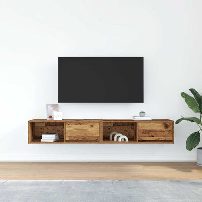 TV Kaapit 2 kpl vanha puu 80x31x25,5 cm suunniteltu puu