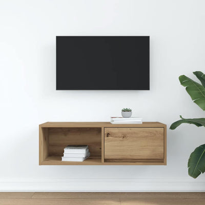 TV-taso käsityöläinen tammi 80x31x25,5 cm tekninen puu
