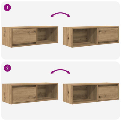 TV-taso käsityöläinen tammi 80x31x25,5 cm tekninen puu