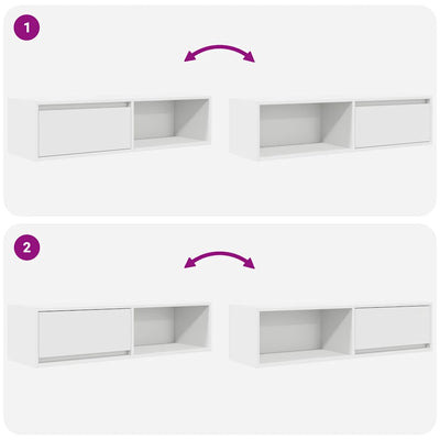 TV Kaappi Valkoinen 100x31x25,5 cm Engineered Wood