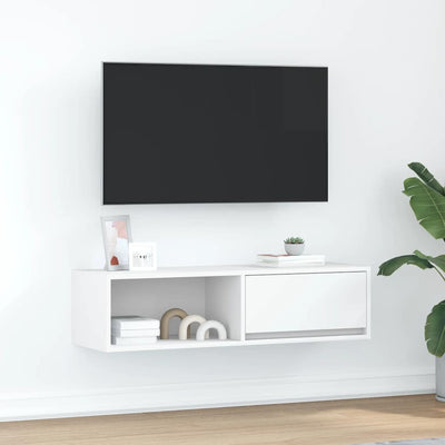 Valkoinen tv kaappi Kolla 100x31x25,5cm (engineered wood)