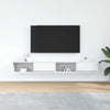 TV-seinäkaapit 2 kpl valkoinen 100x31x25,5 cm tekninen puu