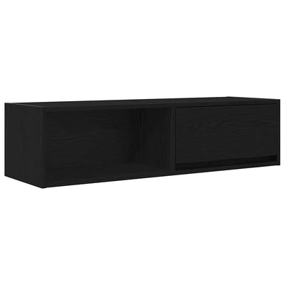 TV-taso musta tammi 100x31x25,5 cm tekninen puu