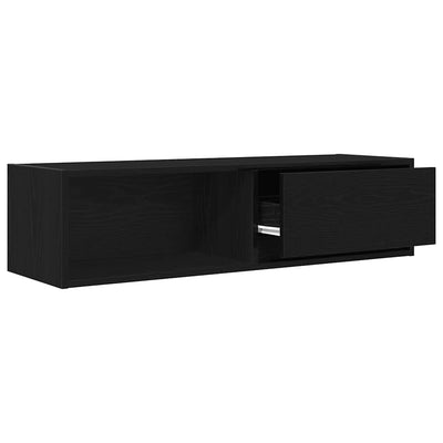 TV-taso musta tammi 100x31x25,5 cm tekninen puu