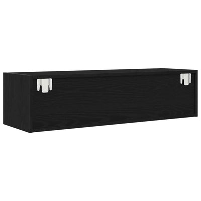 TV-taso musta tammi 100x31x25,5 cm tekninen puu