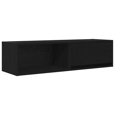 TV-tasot 2 kpl musta tammi 100x31x25,5 cm tekninen puu