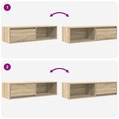 TV-taso Sonoma-tammi 100x31x25,5 cm tekninen puu