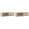 TV-seinäkaapit 2 kpl sonoma-tammi 100x31x25,5 cm tekninen puu
