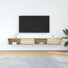 TV-seinäkaapit 2 kpl sonoma-tammi 100x31x25,5 cm tekninen puu