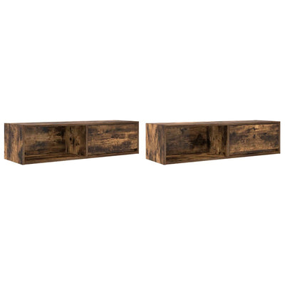 TV-seinäkaappi 2 kpl savutammi 100x31x25,5 cm tekninen puu
