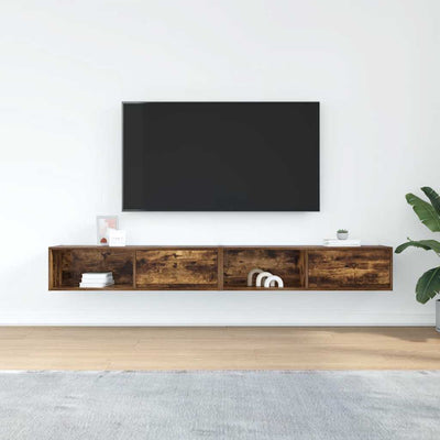 TV-seinäkaappi 2 kpl savutammi 100x31x25,5 cm tekninen puu