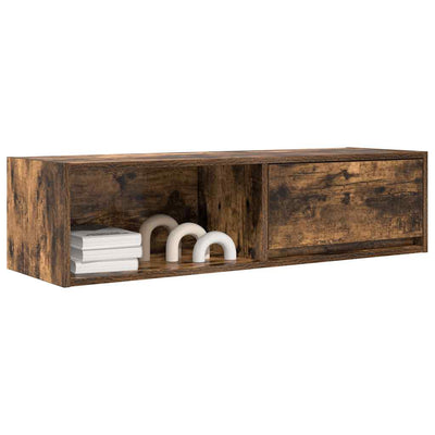 TV-seinäkaappi 2 kpl savutammi 100x31x25,5 cm tekninen puu