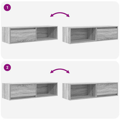 TV-taso harmaa Sonoma 100x31x25,5 cm tekninen puu