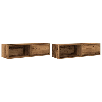 TV Kaapit 2 kpl vanha puu 100x31x25,5 cm suunniteltu puu