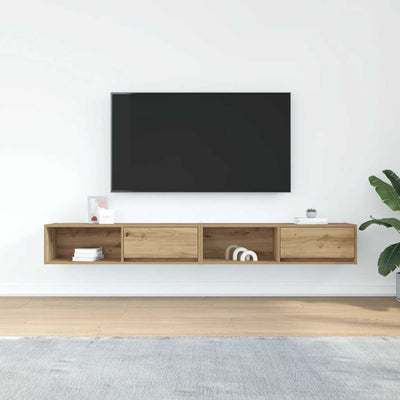 TV-seinäkaapit 2 kpl 100x31x25,5 cm tekninen puu